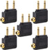 5pcs Airplane Headphone Adapters Golden Plated Dual 3.5mm Male to 3.5mm Female Airplane Headphone Adapter for Audio Jack to Plug Air Plane Flight ...