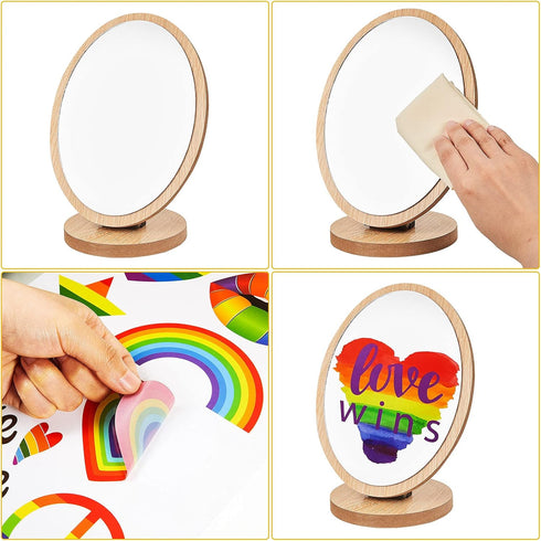 Outus 18 Pieces Gay Pride Rainbow Window Clings Rainbow Heart Sticker Love Word Homosexuality Love is Love Window Clings for Home Bedroom Bathroom...