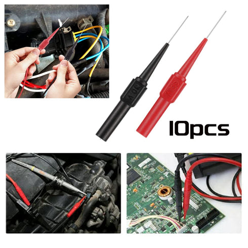 10PCS Multimeter Test Lead Extention Back Probes Sharp Needle Micro Pin Stainless Steel for Banana Socket Tester...