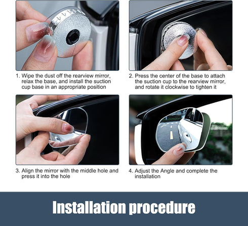 Pack-2 Car Blind Spot Mirror, Waterproof Vehicle Rearview Mirror Accessories, Universal 360 Degree Rotatable Convex Automotive Driving Assistance ...