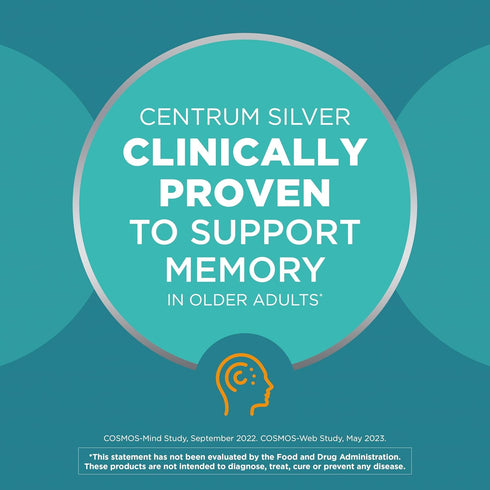 Centrum Silver Multivitamin for Adults 50+, Gluten Free, Non-GMO, Supports Memory and Cognition...