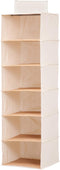 Honey-Can-Do SFT-01003 Hanging Closet Organizer, Bamboo/Canvas, 6-Shelf, 1.5 x 13 x 14.5 inches...