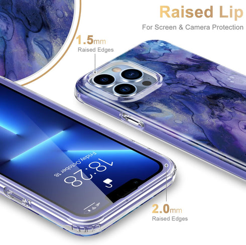 Esdot for iPhone 13 Pro Case with Built-in Screen Protector,Military Grade Rugged Cover with Fashionable Designs for Women Girls,Protective Phone ...