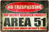 Bayyon Vintage Metal Tin Sign - Area 51 No Trespassing - 7.8 x 11.8 inches - Brown/Silver - Home, Office, Bar, Garage...