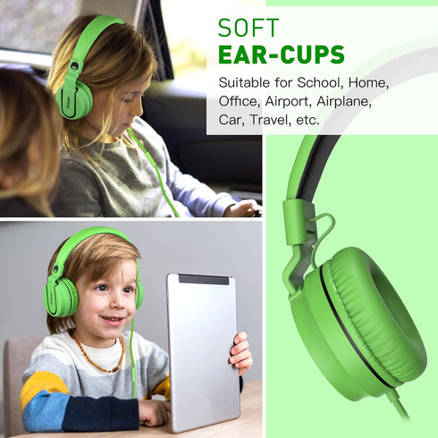 rockpapa 950 Wired Headphones for Kids Girls Boys for School Classroom with Microphone, On-Ear Foldable Corded Headphones with Jack 3.5mm for Lapt...