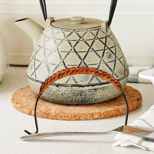 Hemoton Rattan Metal Teapot Handle Tea Pot Handle Replacement Adjustable Kettle Grip Purse U-Shape Handle for Chinese Teapot Ceramic Pottery Tea K...