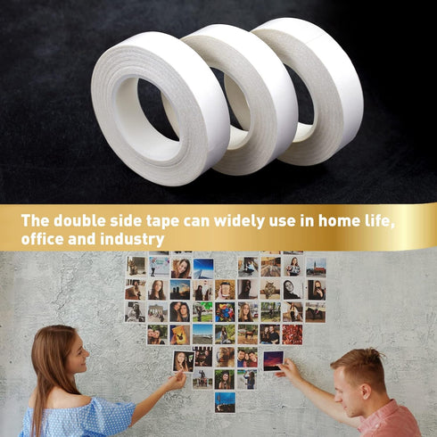 3 Rolls Thin Double-Sided Tape for Crafts, Arts, Scrapbooking,Photography, Paper Backing, Tear-by-Hand,0.4-in by 43-ft...