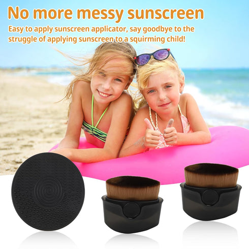 2pcs Sunscreen Applicator, Sunscreen Brush for Kids with Protective Caps Travel Portable Body Sun Lotion Applicator Soft Bristle Sun Cream Brush S...