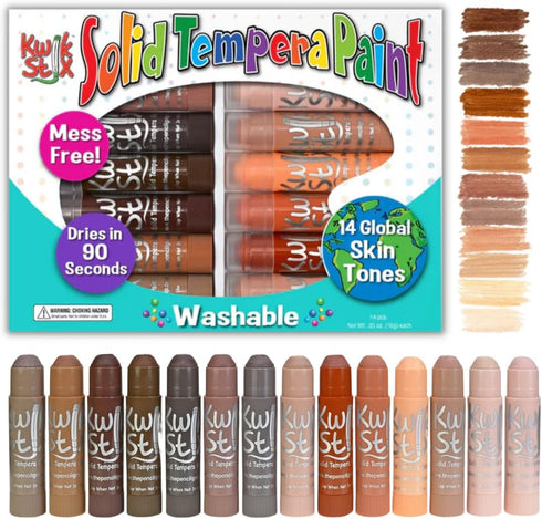 The Pencil Grip Kwik Stix Solid Paint Pens, Assorted Skin Tones, Pack of 14...