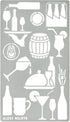 Aleks Melnyk No.24 Metal Journal Stencil, Drink, Alcohol, Beer, Wine Bottle, Stencil for Painting, Chalkboard, Template Wood Burning, Pyrography, ...