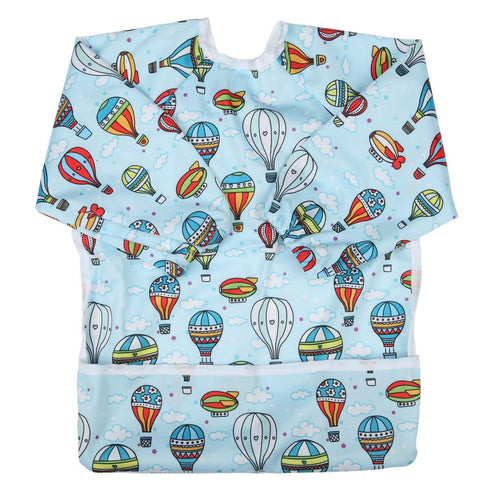 Baby Bib Sleeved Shirt With Pocket 1-3 years old Toddler Painting Drawing (Hot Air Balloon)...