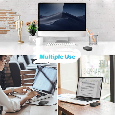 Wireless Mouse for Laptop, Bluetooth Mouse Rechargeale Three Mode(Bluetooth 5.2+ USB-A & USB-C Receiver)-Compatible with TypeC & USB Port Devices/...