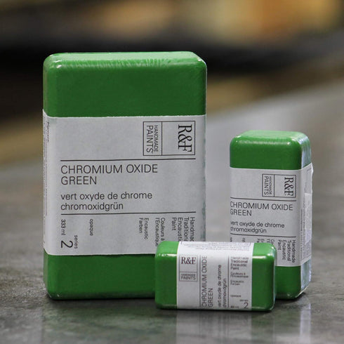 R&F Handmade Paints 1025 Encaustic Paint 40ml, Chrome Oxide Green...