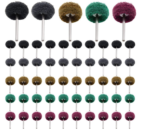 50/100/200pcs Abrasive Wheel, 1" Buffing Polishing Wheels, Metal Polishing Compound for Rotary Tools-1/8"(3mm) Shank, 120 Grit, 180 Grit, 320 Grit...