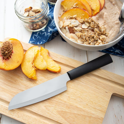 Rada Cutlery Cook’s Utility Knife (W240), 4.75" Stainless Steel Hollow Ground Blade, Made in USA, Black Handle...