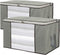 2 Pack Foldable Large Storage Bags 28 x 20 x 12 (L x W x H) inch for Comforter Quilt Blanket Clothes with Clear Window & Handles - Easy to Fit Kin...