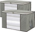 2 Pack Foldable Large Storage Bags 28 x 20 x 12 (L x W x H) inch for Comforter Quilt Blanket Clothes with Clear Window & Handles - Easy to Fit Kin...