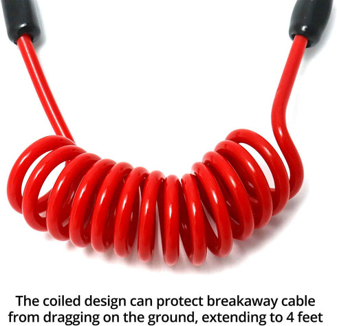 QWORK 1.2m x 5mm Safety Cable for Trailer, Brake and Emergency Towing Camper - Coiled Cable...