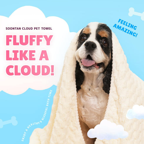Microfiber Dog and Cat Towel Set – Quick-Dry, Soft Bath and Grooming Towels for Pets, Includes 2 Different Sized Towels – Cloud Pet Towels...