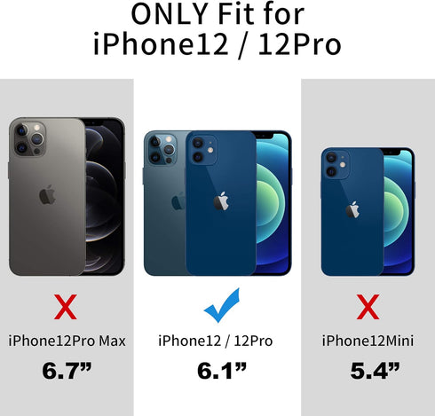 Classy Design Luxury Leather Phone Case for iPhone 12 & iPhone 12 Pro Non-Slip Grip Full Body Ultra Slim Protective Case (2020,6.1”) (Blue)...