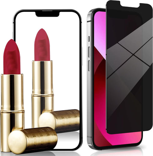 iPhone 13/13 Pro Privacy Screen Protector Mirrored Tempered Glass Film for iPhone 14, Perfect Mirror Effect, Shatterproof, Touch Sensitive, with O...