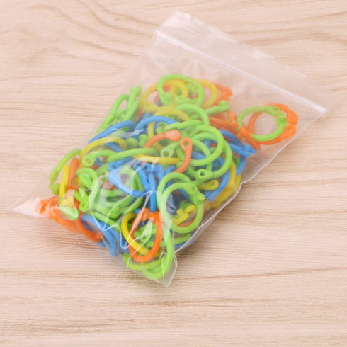 100Pcs Colorful Knitting Stitch Markers Crochet Locking Tool Craft Ring Marker...