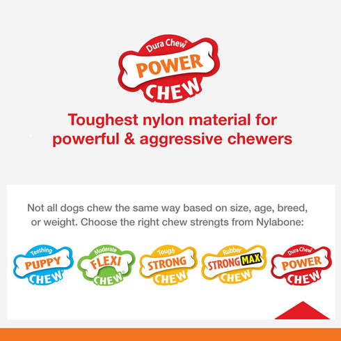 Nylabone Power Chew Action Ridges Chew Toyfor Dogs, Dog Toys for Aggressive Chewers, Bacon Flavor, X-Large - 50+ lbs. (1 Count)...