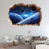 HERRA 3D Planet Universe Galaxy Outer Space Wall Decal Spacecraft Astronaut Wall Stickers, Peel and Stick Removable Space Capsule Window Wall Stic...