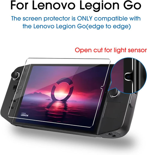 amFilm 2 Pack Upgrade Version Screen Protector for Lenovo Legion Go Handheld 2023, Tempered Glass, 8.8 inch Full Coverage, Transparent Ultra HD, A...