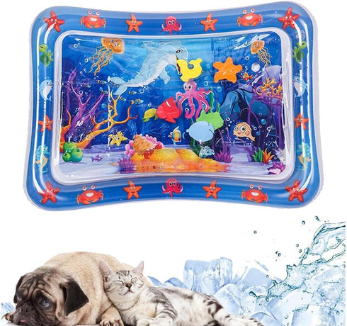 Water Sensory Playmat for Cats,2024 New Thickened Water Sensor Play Mat,Pet Play Water Sensor Mat for Kids, Cat Water Play Mat Feel Cool Comfort...