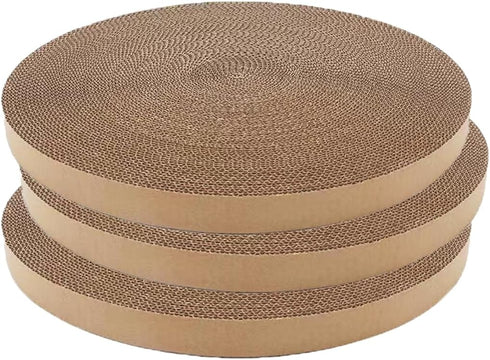 Cat Scratching Board for Indoor Cats,Scratch Pad Pro for Cats,Round Cat Scratcher Refill,Natural Recycled Corrugated Cardboard Supports Pet Behavi...