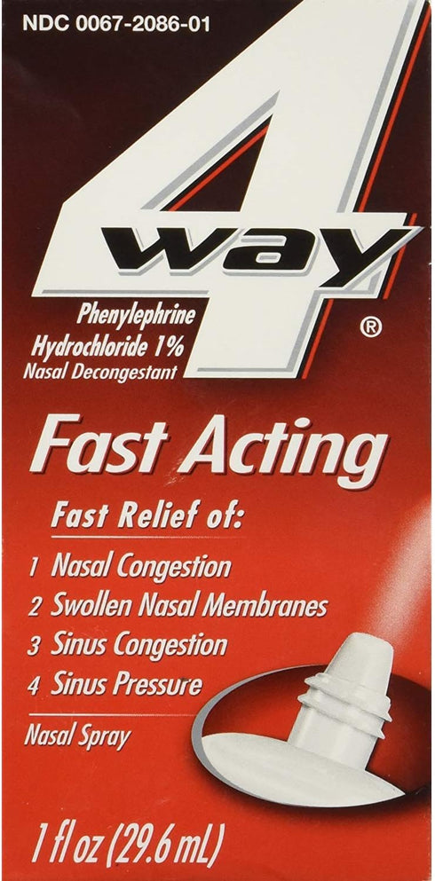 4 Way Fast Acting Nasal Spray - 1 oz, Pack of 3...