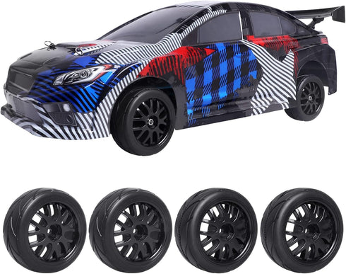12mm Hex 1/10 On Road Wheels and Tires Soft With Foam Inserts for RC Touring Car Traxxas 4tec 2.0 Tamiya TT02 TT01 Drift, Set of 4...