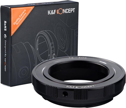 K&F Concept Lens Mount Adapter T-Mount (T/T-2) Screw Mount SLR Lens to Canon EOS (EF, EF-S) Mount SLR Camera Body...