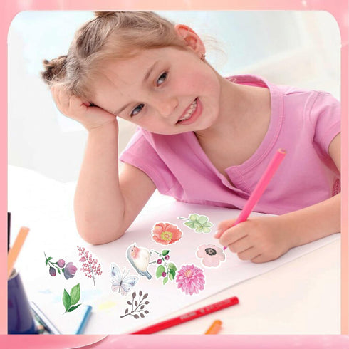 Flower Stickers 50 Pcs, Vinyl Waterproof Cute Plant Floral Stickers for Scrapbook Journal Water Bottles Phone Laptop Computer Envelopes Supplies...