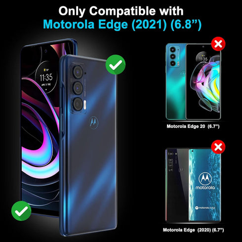TQLGY 3 Pack Screen Protector for Motorola Edge 2021 / Motorola Edge 5G UW 2021 with 3 Pack Camera Lens Protector, Ultra HD Tempered Glass, 9H Har...