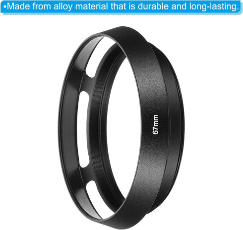 PATIKIL 67mm Lens Hood, 2Pcs Standard Vented Matte Surface Anti-reflective Inside Hollow Lens Hood for Universal Camera Lens, Black for Nikon, for...