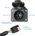 4 Way Flat to 7 Way Round Blade Trailer Adapter Plug End with Mounting Bracket 4 Pin to 7 Pin Electrical Connector for RV, Truck, Car...