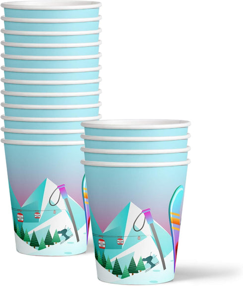 Skiing Birthday Party Supplies Set Plates Napkins Cups Tableware Kit for 16...