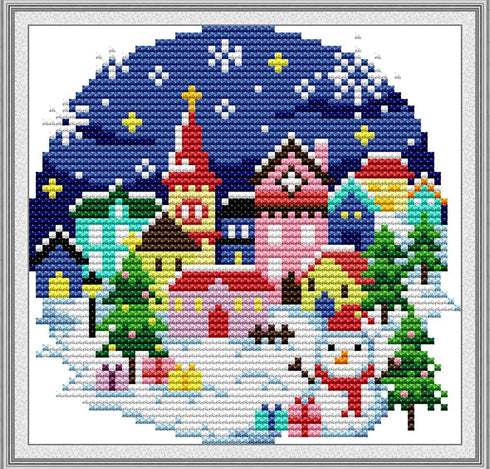CROSSDECOR Cross Stitch Kits for Adults,Stamped Cross Stitch Kits,DIY Needlepoint Kits for Beginners Counted Embroidery Craft Supplies for Home Dé...