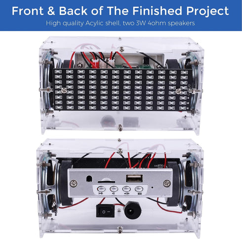 MiOYOOW Bluetooth-Compatible Speaker Kit DIY Soldering Project Spectrum USB Mini Electronic Sound Amplifier Home Stereo Speaker DIY Kits for Home ...