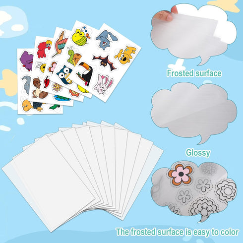 GOLDGE 218 Pcs Shrink Plastic Sheets Kit: 15 Plastic Sheets, Keychains, Hole Punch, and Pencils for Creative Crafts. Ideal for Kids and DIY Projec...
