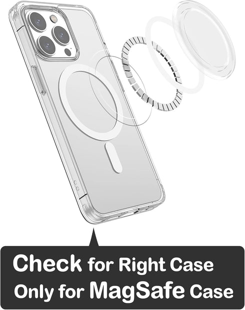 metisinno Magnetic Base Compatible with PopSocket Phone Grips and iPhone MagSafe Cases, Clear & White...