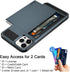 Vofolen for iPhone 13 Pro Case Wallet Credit Card Holder Slot Sliding Door Hidden Pocket Men Women Anti-Scratch Dual Layer Hybrid Bumper Armor Pro...