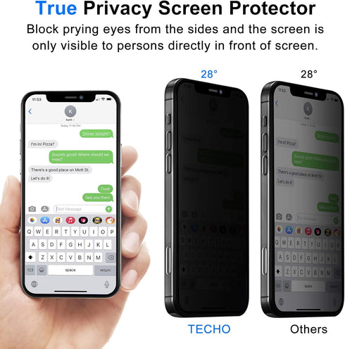 Privacy Screen Protector Compatible with iPhone 12 Pro Max Anti Spy Tempered Glass Film (Edge to Edge Full Coverage) (Case Friendly) (2 PACK) (6.7...