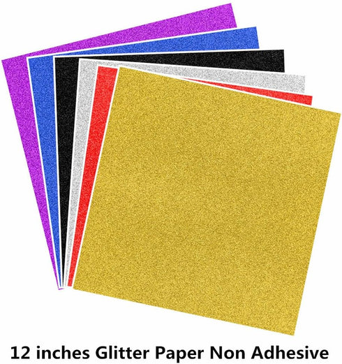 10 Sheets Gold Glitter Cardstock Paper for Graduation Cap DIY Project, Scrapbook, Birthday Wedding Party Decoration 250GSM(12x12 In, Non Adhesive)...