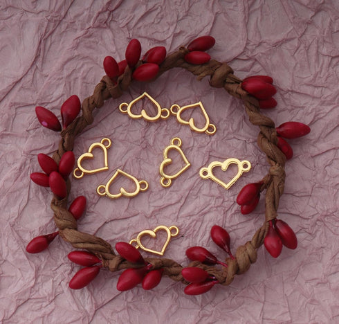 Ruwado 50 Pcs Small Hollow Heart Jewelry Making Kits with 2 Hole Cute 1.5 x 0.8 cm for Women Girls DIY Crafting Beading Necklace Bracelet Keychain...