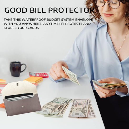Cash Wallets for Women, Reusable Envelopes for Cash Leather Cash Envelope Wallet Men and Women Cash Wallet Envelope for Budgeting Cash Check Billi...