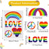 Outus 18 Pieces Gay Pride Rainbow Window Clings Rainbow Heart Sticker Love Word Homosexuality Love is Love Window Clings for Home Bedroom Bathroom...