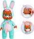 Cry Babies Tiny Cuddles Bunnies Cindy - 9 inch Baby Doll, Cries Real Tears, Teal Bunny Themed Pajamas...
